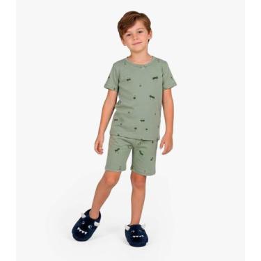 Imagem de Pijama Infantil Camiseta e Bermuda Select Verde, 6, Verde