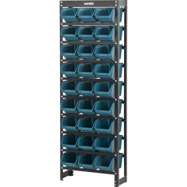 Imagem de Estante Gaveteiro Metálica 150x53x20cm Com 27 Peças Gavetas - Vonder