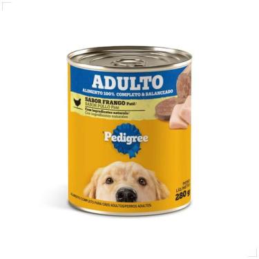 Imagem de Ração Sache Úmida em Lata Pedigree Cães 280g Patê Sabores Sabor:Frango
