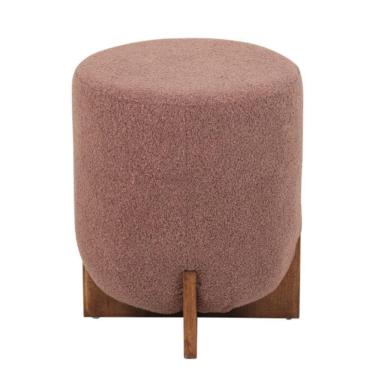 Imagem de Puff Cravo - Bouclê Rosa Antigo