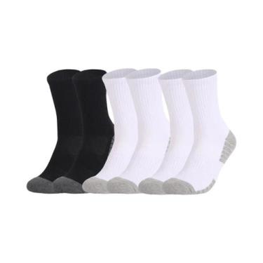 Imagem de Meias Esportivas Masculinas De Algodão Resistente, 3 Pares, Meias Anti