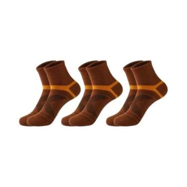 Imagem de Meias Esportivas Respiráveis masculinas, 3 Pares, Pretas, Casuais, Par