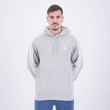 Imagem de Moletom Adidas 3 Listras Cinza-Masculino