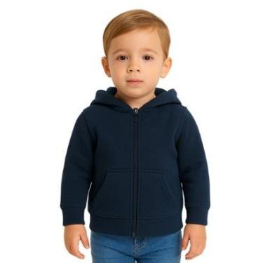 Imagem de Moletom Canguru Zíper Com Capuz Infantil Unissex Básica Kyly-Unissex