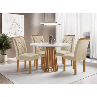 Imagem de Sala De Jantar 4 Cadeiras C Vidro 1,0m - Dublin - Sky Móveis