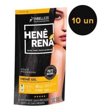 Imagem de KIT C/ 10UN Hene Rena Em Gel 180g Preto Pouch Embelleze - Rená