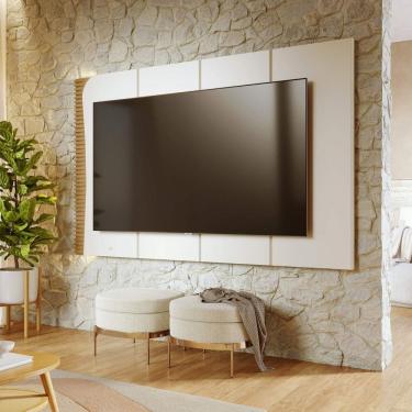 Imagem de Painel para Tv 65 Polegadas com Led 216,8cm Amalfi Off White Matte / Freijó