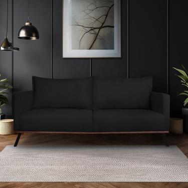 Imagem de Sofá para Sala de Estar Fixo 3 Lugares Zeki Preto