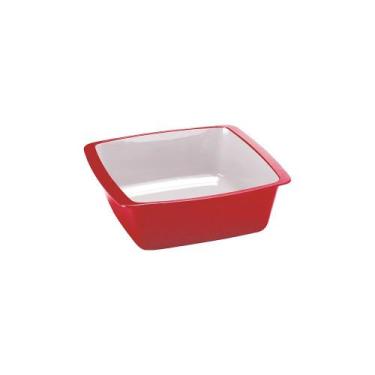Imagem de Travessa Quadrada Duo Chef 520ml Vermelha e Branca Plasutil - 008331 -