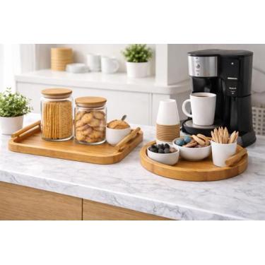 Imagem de Kit 2 Bandejas em Bambu com Alças Cantinho do Café e Mesa Posta - Casi
