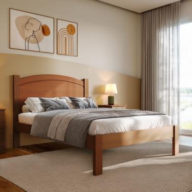 Imagem de Cama Casal Madeira Maciça 1149C Bronze Castanho Finestra