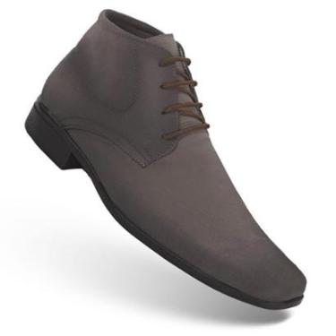 Imagem de Bota Social Masculino Nobuck Cadarço Bico Fino Alongado Sapato Trabalho Passeio Presente-Masculino