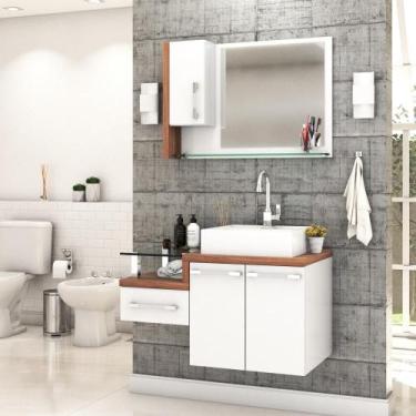 Imagem de Conjunto Balcão C-cuba Q39 E Espelheira Legno 830 Branco Chess C-carva