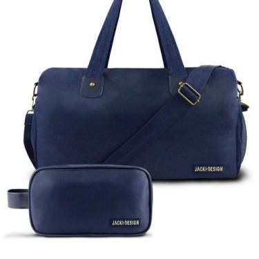 Imagem de Conjunto Bolsa De Academia E Necessaire Com Alça Lateral Azul - JACKI 