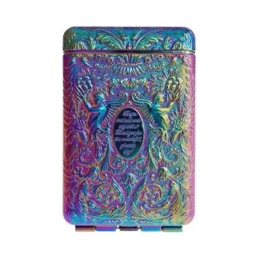 Imagem de Estojo De Metal Esculpido À Mão Para 14 Cigarros, Porta-Cigarros Portá