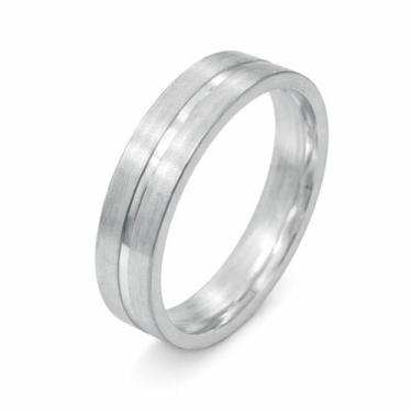Imagem de Aliança em Prata 925 Fosco com Friso - Joia de Compromisso - Justino R