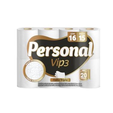 Imagem de Personal Papel Higiênico Vip Folha Tripla, 16 Rolos De 20M