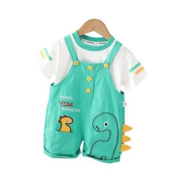 Imagem de Conjunto De Verão Para Bebês 2 Peças Camiseta De Dinossauro Em Cartoon