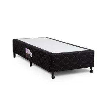 Imagem de Cama Box Simples Castor Solteiro Poli Preto 120x203x27cm - COLCHÕES CA