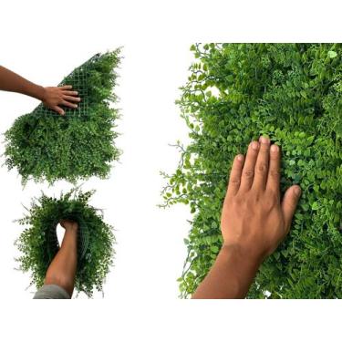 Imagem de 2 Placas para Jardim Vertical Artificial com folhagens permanentes pre