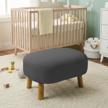 Imagem de Puff Sala Decorativo Jhessy Madeira Bouclê D03 - D Rossi - DRossi, Gra