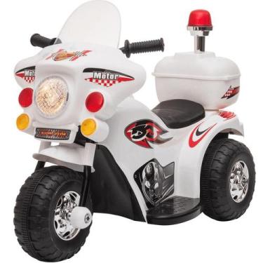 Imagem de Moto Eletrica Infantil Importway Motorcycle Policia 6V Branco