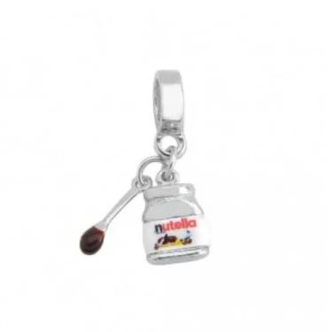 Imagem de Pingentes Berloques Comidas Prata 925 Legitima, Berloque Nutella Prata