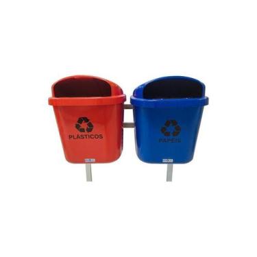 Imagem de Conjunto De Lixeira Para Coleta Seletiva 40 Litros Jsn - PREMIUM