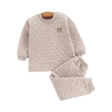 Imagem de Conjunto De Roupa Térmica Grossa De Inverno Para Bebês Meninos E Menin