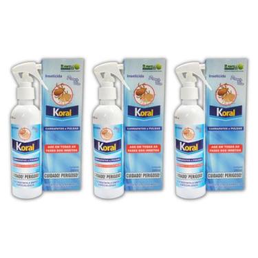 Imagem de Antipulgas Carrapatos Para Casa Kit Spray 3UN Koral 240ml - RAWELL QUÍ