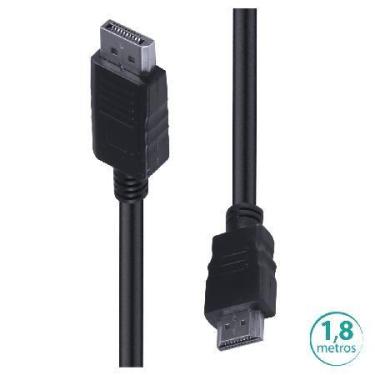 Imagem de Cabo Displayport 1.2v Para Hdmi 1.4v - 1.8 Metros - Hdp18 - VINIK