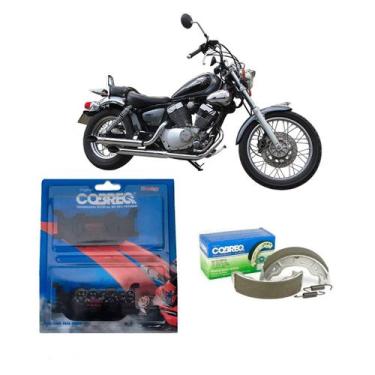 Imagem de Kit Pastilha De Freio + Patim Lona D Freio Yamaha Virago 250 - COBREQ