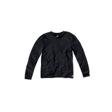 Imagem de Camiseta Básica Infantil Unissex Manga Longa Hering Kids, Preto, 014