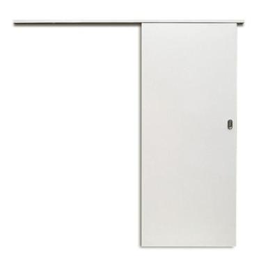 Imagem de Kit Porta de Correr Eucaplac Colmeia 210x82cm Trilho Alumínio Branco S