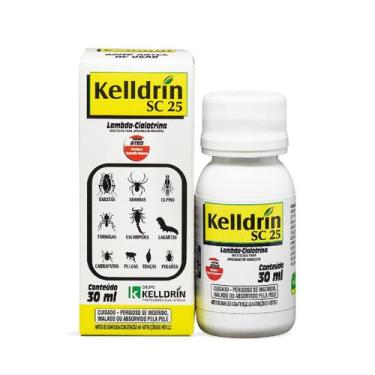 Imagem de Kit 1 até 5 Unidades Sc 25 30ml Inseticida Kelldrin Mata Escorpião Bar