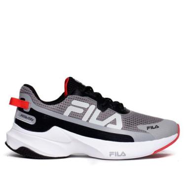Imagem de Tênis Masculino Fila Recovery Running Cinza/Preto, Cinza, Preto, 43