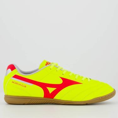 Imagem de Chuteira Mizuno Morelia Club IN Futsal Amarela e Vermelha-Masculino