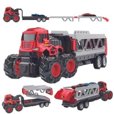 Imagem de Caminhão Fricção Cegonha Lançador Carrinhos Pista - Zoop Toys