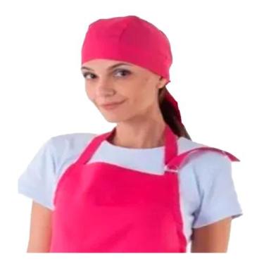 Imagem de Bandana em Tecido Oxford e Ajuste na Cabeça para Cozinheiro (a) Cor:Ro