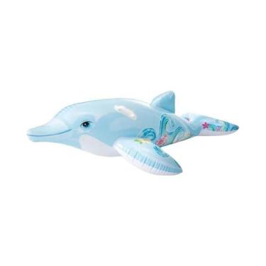 Imagem de Boia Inflável Infantil Golfinho Fofo Para Montar - Brinquedo Aquático 