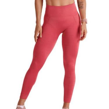 Imagem de Calça Legging Shine Seamless  Academia Poliamida Lupo Sport, Vermelho,