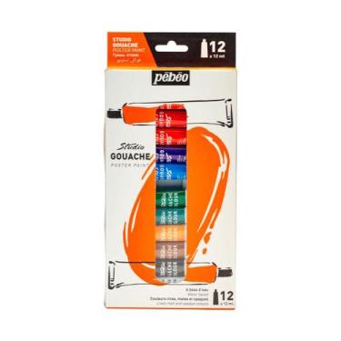 Imagem de Kit Tinta Guache Studio Pébéo Tubo 12ml 12 Cores - Pebeo
