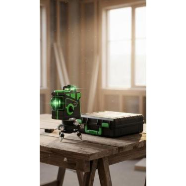 Imagem de Nível Laser 12 Linhas Verde c/ Tripé e Kit Completo - Congratulations 