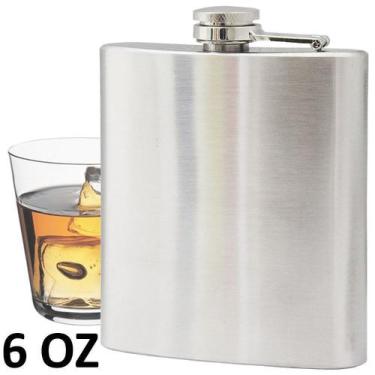 Imagem de Porta Whisky Vodka Garrafa De Aço Portátil Cantil 6 Oz 177Ml Cbrn01453