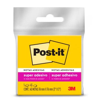 Imagem de Post-it, 3M, Bloco de Notas Adesivas, Amarelo, 76mm x 76mm, 45 Folhas