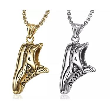 Imagem de Corrente com Pingente Aço Inox Tênis calçado Moda unissex (Dourado)