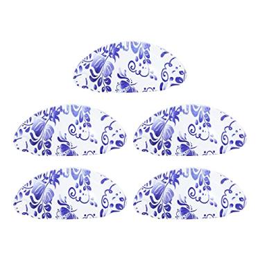 Imagem de Forma de concha puxe alças Metal Knob Antique Gaveta De Gabinete De Elegante Retro Decor Cozinha Cinza Escuro/Porcelana/Prata W/Parafuso 82 * 35mm YYDFPIIA (Color : Bule White 5pcs)