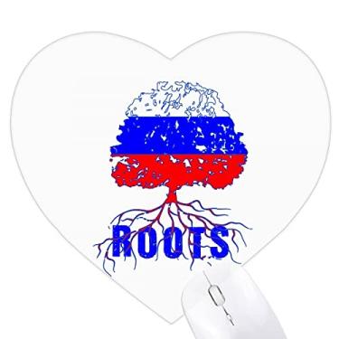 Imagem de Mousepad com bandeira russa e raízes falsas, Art Deco, moderno, com coração, tapete de borracha, para escritório