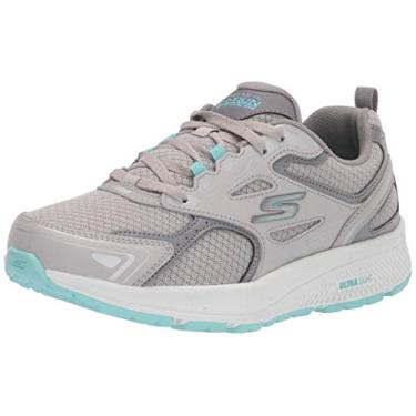 Imagem de Skechers Tênis feminino Go Run Consistent, Cinza/Turquesa, 5.5 Wide