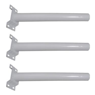 Imagem de Suporte Luminaria Solar Barra Poste Aço 3 Unidades